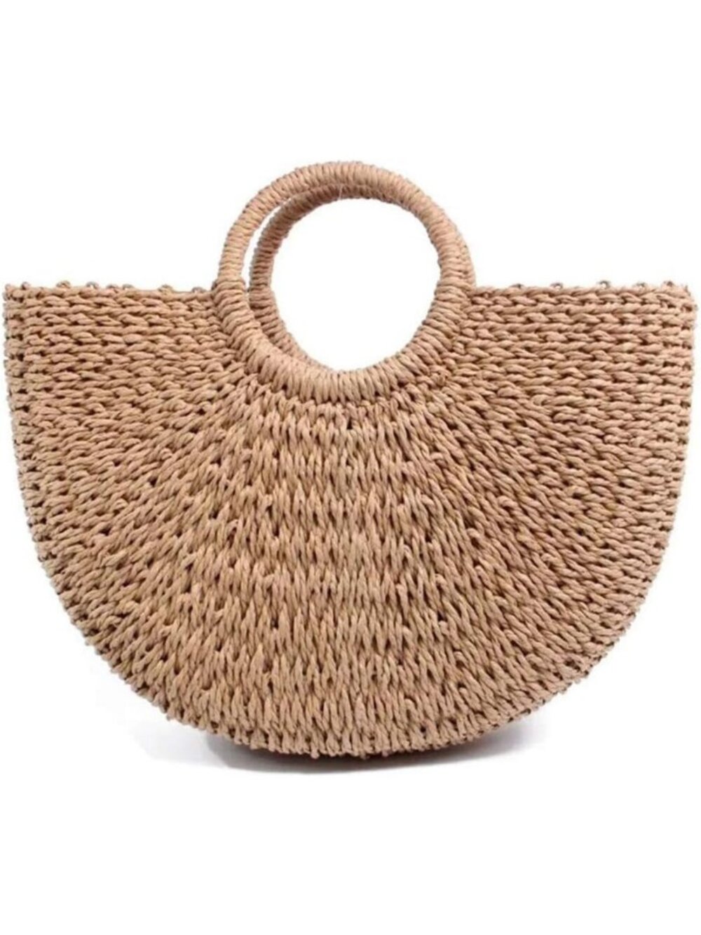 Handwoven Large Straw Beach Tote Bag - Summer Vacation Handbag & Purse